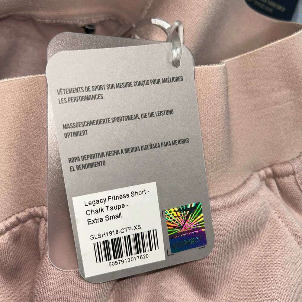 new GYMSHARK Original Legacy taupe fitness shorts Sz XS - Picture 8 of 11